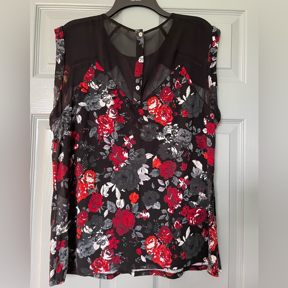 Daniel Rainn floral sleeveless top XL - Picture 2 of 5